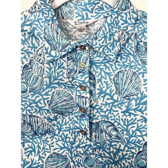 Vintage Lilly Pulitzer Blue and White Short Sleeve - Picture 2 of 5